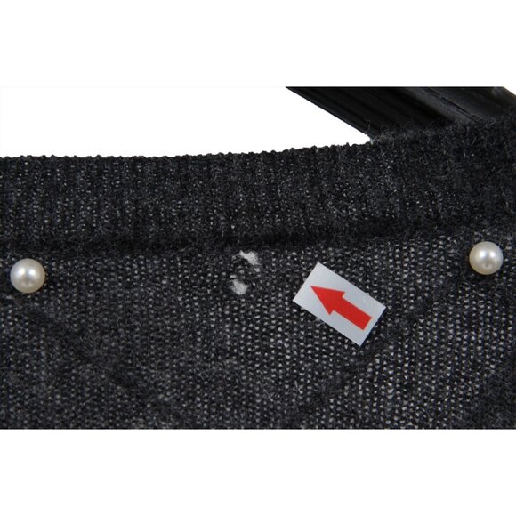 Neiman Marcus Cashmere Womens Pearl Embellished Sweater Size Medium Long Sleeve - Picture 8 of 10